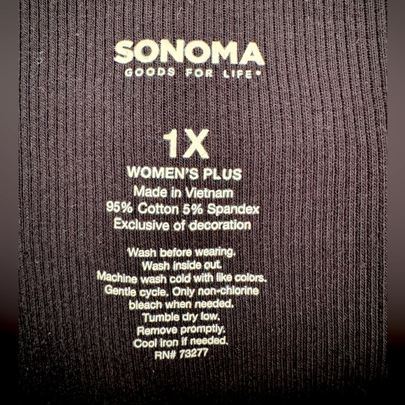 NWT Sonoma Black Midi Dress with Pockets!! Size 1X - Picture 8 of 8